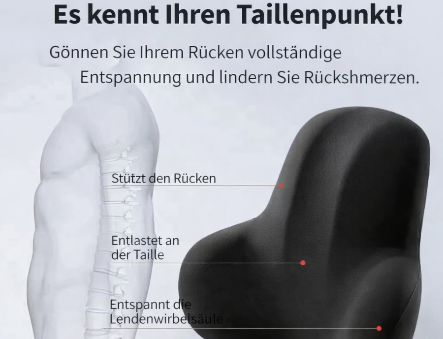 Ergonomisches Premium Memory Schaum Lendenwirbelkissen